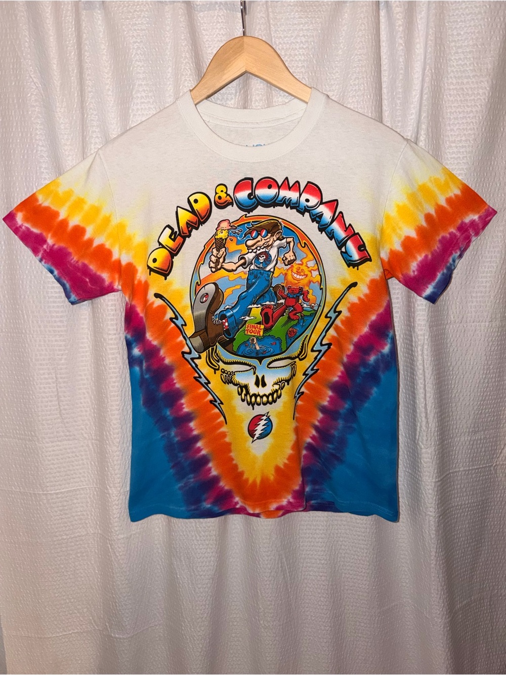 Dead & Company The Final Tour 2023 Tie Dye T-Shirt Liquid Blue Small